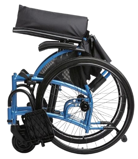 Close Up View Of The Strongback 24 Flip Back Arms Ultra-Lightweight Wheelchair Shown In The Folded Position