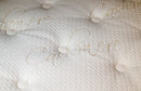 Close Up View Of The Top Of The Eurolux Lux By Naturalia: The 6-Layer Luxury Mattress Crafted By Masters With Cashmere Text Written On The Mattress