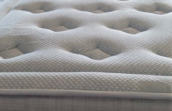 Close Up View Of The Top Stitching Of The Eurolux Thermovisco: The 10-Layer Luxury Mattress Crafted By Masters