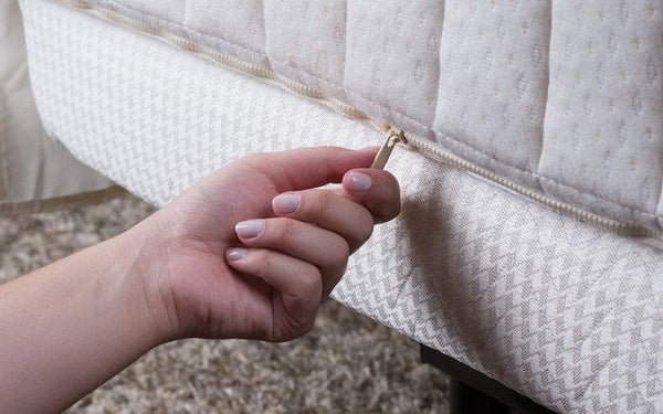 Close Up View Of The Transfer Master Ascent Foam Mattress Zipper
