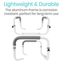 Close Up View Of The Vive Health Compact Toilet Rail Highlighting Its Durable And Lightweight Design