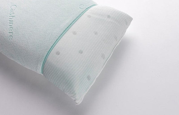 Close Up View Of The Zipper End Of The Eurolux Green Planet Pillow Shown With Foam Insert Slightly Removed