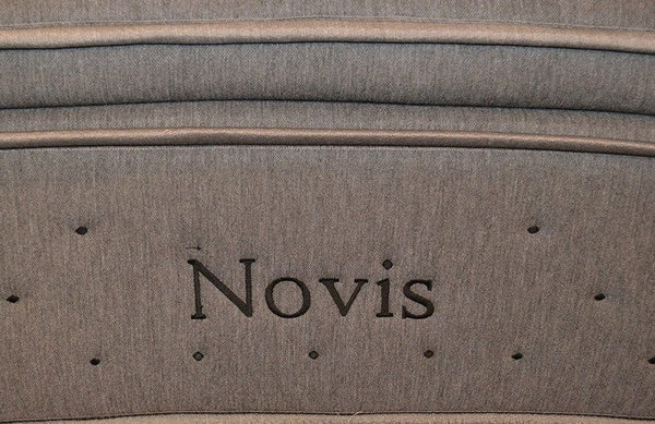 Close Up View Of The 'Novis' Stitching On The Side Of The Eurolux Novis: The 5-Layer Luxury Mattress Crafted By Masters