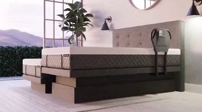 Dawn House Adjustable Smart Bed Side View In Split King With Mattresses And Side Rail