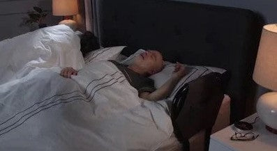 Dawn House Smart Bed Side View Elderly Man Using Anti-Snore Feature