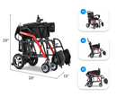 Different Images Of The Metro Mobility iTravel Lite Lightweight Electric Wheelchair Demonstrating Its Folding Steps