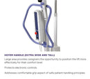 Extra Wide And Tall Handle Design For The Joerns Hoyer Advance-E Portable Electric Professional Patient Lift