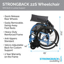 Folded Dimensions Of The Strongback 22S Ultra-Lightweight Wheelchair