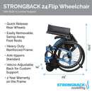 Folded Dimensions Of The Strongback 24 Flip Back Arms Ultra-Lightweight Wheelchair