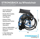 Folded Dimensions Of The Strongback 24 Ultra-Lightweight Wheelchair