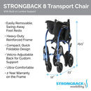 Folded Dimensions Of The Strongback Excursion 8 Lightweight Transport Chair