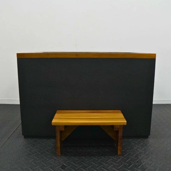Front Centered Close Up View Of The Dynamic Cuboid Cold Plunge Tub Shown In An Indoor Setting