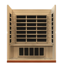 Front Centered Interior View Of The Dynamic Bergamo 4-Person Low EMF FAR Infrared Indoor Sauna | DYN-6440-01