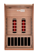 Front Centered Interior View Of The Dynamic Cordoba 2-Person Near Zero EMF Full Spectrum Infrared Indoor Sauna | DYN-6203-02 FS