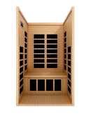 Front Centered Interior View Of The Dynamic Gracia 2-Person Low EMF FAR Infrared Indoor Sauna | DYN-6119-01