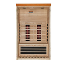 Front Centered Interior View Of The Dynamic Llumeneres 2 Person Full Spectrum Nero Zero EMF FAR Infrared Sauna | DYN-6215-03 FS