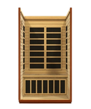 Front Centered Interior View Of The Dynamic San Marino 2-Person Low EMF FAR Infrared Indoor Sauna | DYN-6206-01