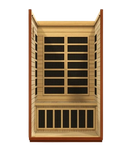 Front Centered Interior View Of The Dynamic San Marino Elite 2-Person Ultra Low EMF FAR Infrared Indoor Sauna | DYN-6206-01 Elite