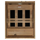 Front Centered Interior View Of The Dynamic Toscana 3 Person Ultra Low EMF FAR Infrared Indoor Sauna | DYN-6315-05 Elite
