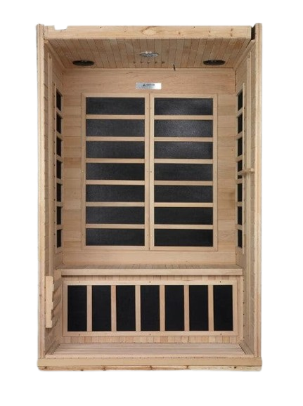 Front Centered Interior View Of The Dynamic Venice 2-Person Low EMF FAR Infrared Indoor Sauna | DYN-6210-01