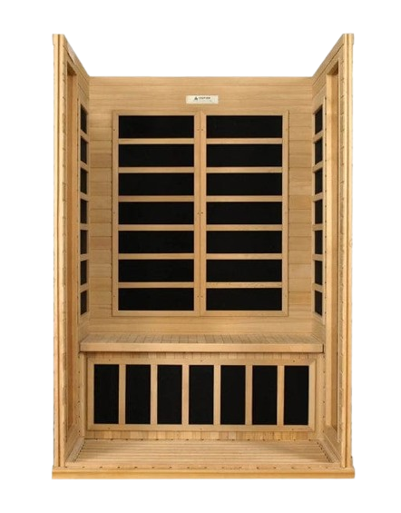 Front Centered Interior View Of The Dynamic Versailles 2-Person Low EMF Far Infrared Indoor Sauna | DYN‐6202‐03