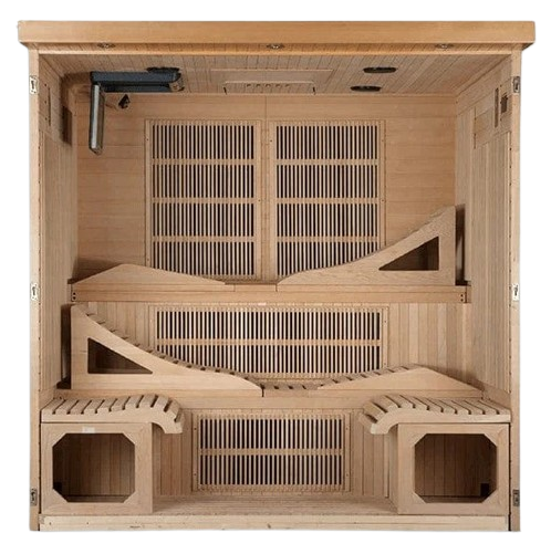 Front Centered Interior View Of The Golden Designs Monaco 6-Person Near Zero EMF Indoor Sauna | GDI-6996-01