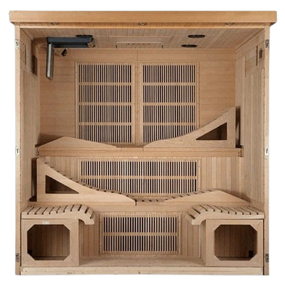 Front Centered Interior View Of The Golden Designs Monaco 6-Person Near Zero EMF Indoor Sauna | GDI-6996-01