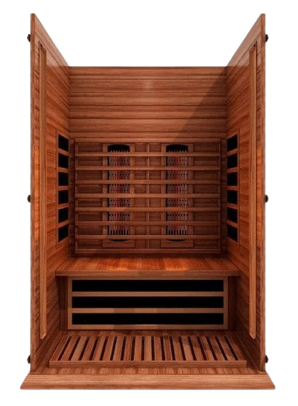 Front Centered Interior View Of The Maxxus 2-Person Near Zero EMF Full Spectrum Indoor Infrared Sauna | MX-M206-01-FS CED