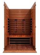 Front Centered Interior View Of The Maxxus 2-Person Near Zero EMF Full Spectrum Indoor Infrared Sauna | MX-M206-01-FS CED