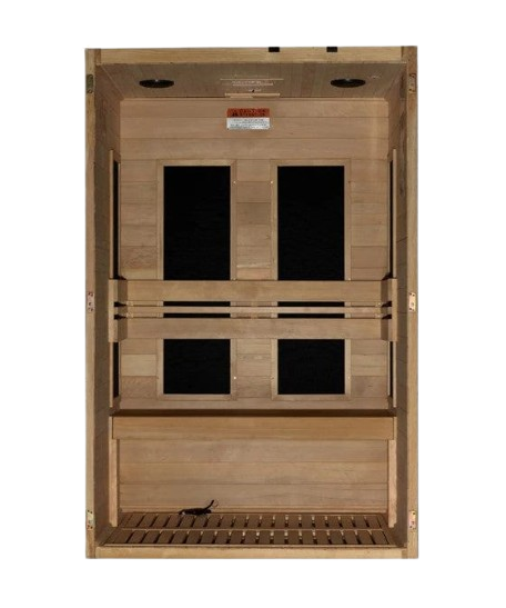 Front Centered Interior View Of The Maxxus 2-Person S-Line Ultra Low EMF FAR Infrared Indoor Sauna | MX-S206-01-ULEMF