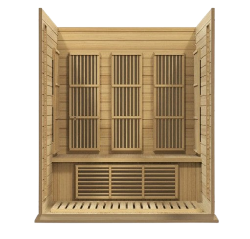 Front Centered Interior View Of The Maxxus 3-Person Low EMF FAR Infrared Indoor Sauna | MX-K306-01