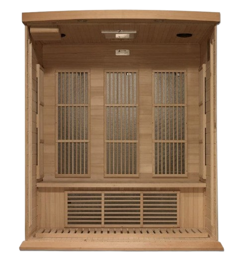 Front Centered Interior View Of The Maxxus 3-Person Near Zero EMF FAR Infrared Indoor Sauna | MX-K306-01-ZF