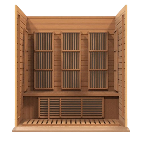 Front Centered Interior View Of The Maxxus 3-Person Near Zero EMF FAR Infrared Indoor Sauna | MX-K306-01-ZF CED