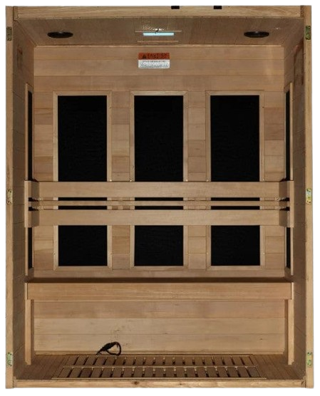 Front Centered Interior View Of The Maxxus 3-Person S-Line Low EMF FAR Infrared Indoor Sauna | MX-S306-01