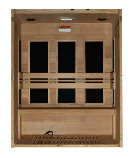 Front Centered Interior View Of The Maxxus 3-Person S-Line Ultra Low EMF FAR Infrared Indoor Sauna | MX-S306-01-ULEMF