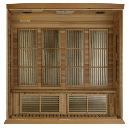 Front Centered Interior View Of The Maxxus 4-Person Low EMF FAR Infrared Indoor Sauna | MX-K406-01-CED