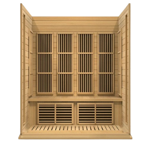 Front Centered Interior View Of The Maxxus 4-Person Low EMF FAR Infrared Indoor Sauna | MX-K406-01