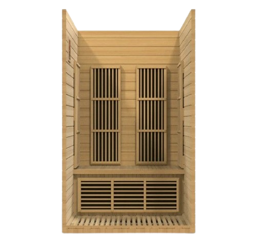 Front Centered Interior View Of The Maxxus Seattle 2-Person Near Zero EMF FAR Infrared Indoor Sauna | MX-J206-01-ZF