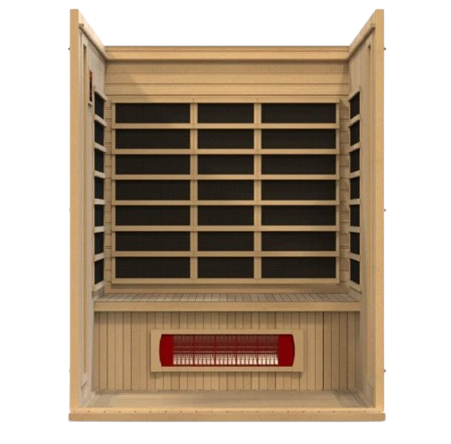 Front Centered Interior View Of The Maxxus Trinity 3-Person Low EMF FAR Infrared Indoor Sauna | MX‐LS3‐01