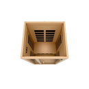 Front Centered Overhead Interior View Of The Dynamic Gracia 2 Person Ultra Low EMF FAR Infrared Indoor Sauna | DYN-6119-01 Elite