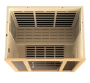 Front Centered Overhead Interior View Of The Dynamic Vila 3-Person Ultra Low EMF FAR Infrared Indoor Sauna | DYN-6315-02