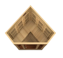 Front Centered Overhead Interior View Of The Maxxus 3-Person Low EMF FAR Infrared Corner Indoor Sauna | MX-K356-01