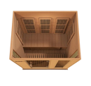 Front Centered Overhead Interior View Of The Maxxus 3-Person Low EMF FAR Infrared Indoor Sauna | MX-K306-01-CED