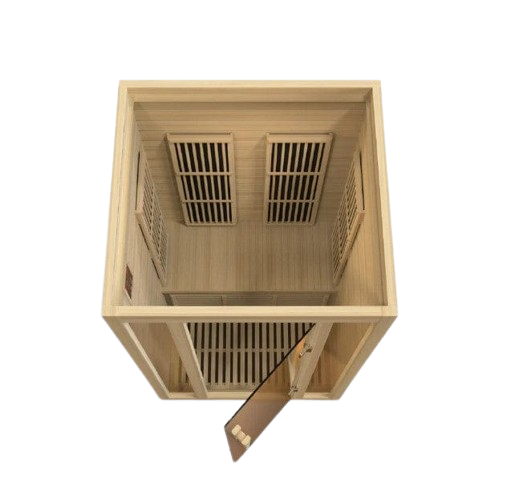 Front Centered Overhead Interior View Of The Maxxus Seattle 2-Person Near Zero EMF FAR Infrared Indoor Sauna | MX-J206-01-ZF