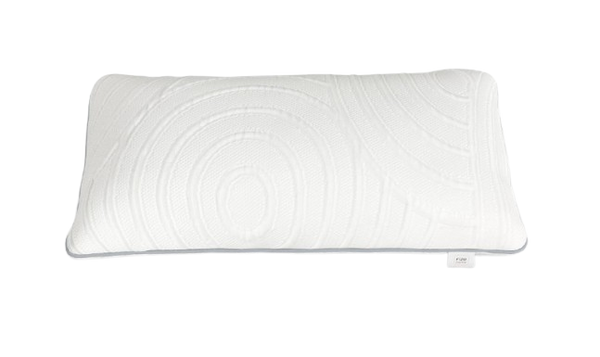 Front Centered Overhead View Of The Rize Home Low Dual Cool Pillow With Gray Trim
