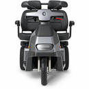Front Centered View Of The AFIKIM Afiscooter S3 Scooter With Optional Dual Seat Configuration Shown In Dark Gray Color
