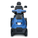 Front Centered View Of The AFIKIM Afiscooter S4 Scooter Shown In The Blue Color
