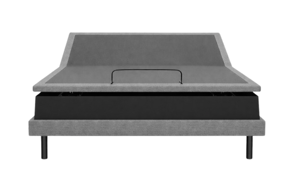 Front Centered View Of The Ascend Hi Low Adjustable Bed with Tilt Shown In The Raised Height Position With Head Articulation