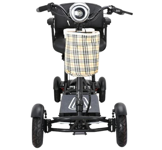 Front Centered View Of The Bangeran Dragon EX Mobility Scooter Shown In Black Color