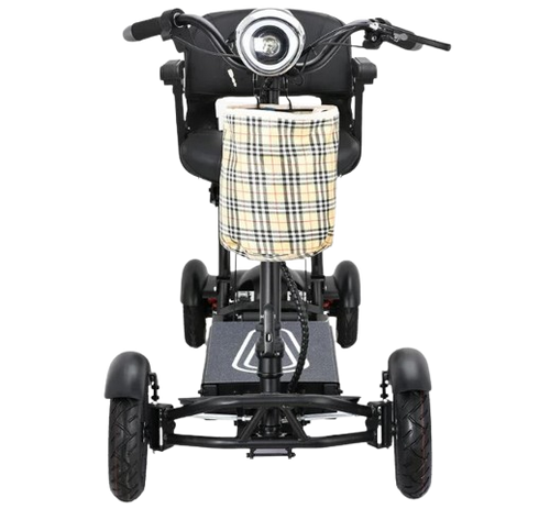 Front Centered View Of The Bangeran Dragon EX Mobility Scooter Shown In Black Color
